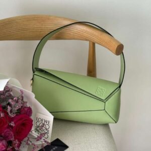 Buy Loewe Mini Puzzle Light Green Calfskin Edge Hobo Bag