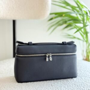 Buy Loro Piana Blue Navy Grained Calfskin Leather L19 Pouch