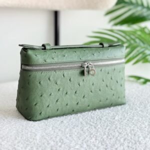 Buy Loro Piana Extra Pocket L19 Green Ostrich Leather Pouch