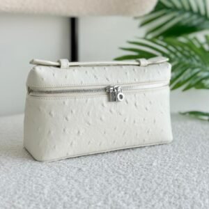 Buy Loro Piana Extra Pocket L19 White Ostrich Pouch