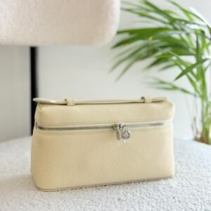 Buy Loro Piana Light Beige Grained Calfskin L19 Pouch