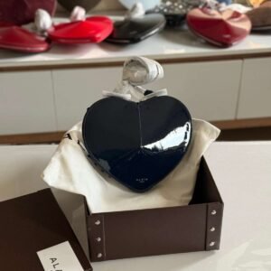 Buy Luxury Alaia Le Coeur Noir Black Shiny Calfskin Bag