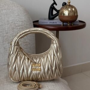 Buy Miu Miu Wander Bag Mini Light Gold Matelassé Leather