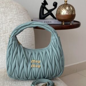Buy Miu Miu Wander Bag Mini Powder Blue Matelassé Leather