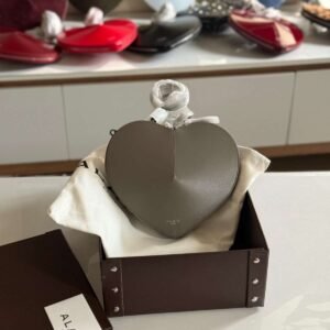 Buy Now Premium Alaia Le Coeur Taupe Calfskin Suede Bag
