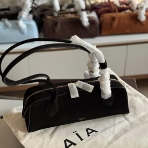 Buy Premium Alaia Medium Le Teckel Black Suede Shoulder Bag