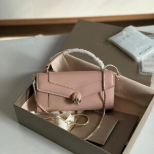 Bvlgari Light Pink Calf leather Serpenti Forever Phone Case