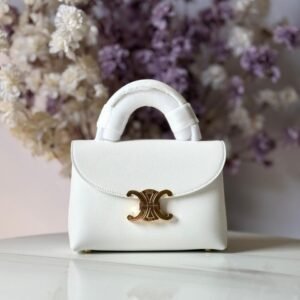 Celine White Supple Grained Calfskin Teen Nino Bag - Dubai Luxury Items