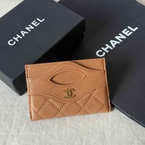 Chanel 31 Card Holder Brown Caviar Leather - Dubai Luxury Items