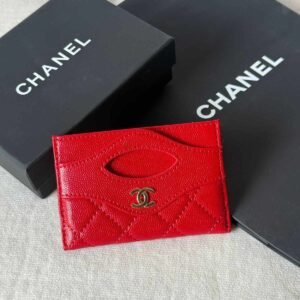 Chanel 31 Card Holder Red Caviar Leather - Dubai Luxury Items