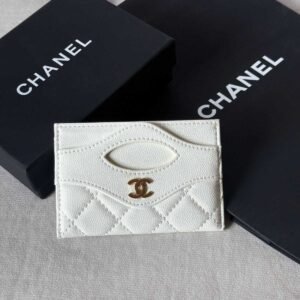 Chanel 31 Card Holder White Caviar Leather GHW - Dubai Luxury Items