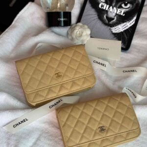 Chanel Classic Wallet On Chain Beige Caviar Leather - Dubai Luxury Items