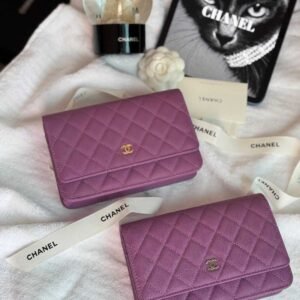 Chanel Classic Wallet On Chain Purple Caviar Leather - Dubai Luxury Items