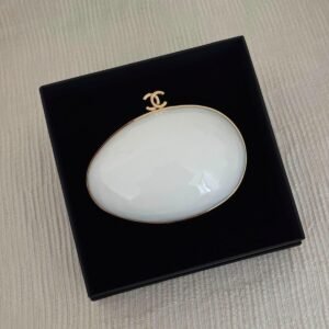 Chanel Egg Minaudiere Pearly White Resin Clutch Bag Gold hardware