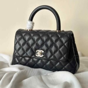 Chanel Small Black Caviar Quilted Flap Coco Top Handle Bag - Dubai Luxury Items
