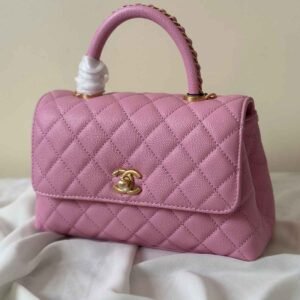 Chanel Small Pink Caviar Quilted Flap Coco Top Handle Bag - Dubai Luxury Items