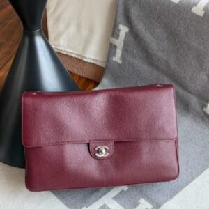 Chanel Souplissimo Maxi Flap Bag Burgundy Grained Calfskin