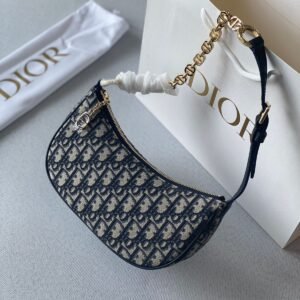 Christian Dior Navy Blue Oblique CD Lounge Bag - Dubai Luxury Items