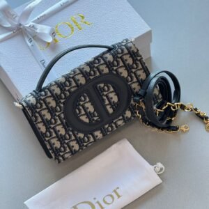 Dior CD Signature Blue Dior Oblique Jacquard Mini Bag - Dubai Luxury Items