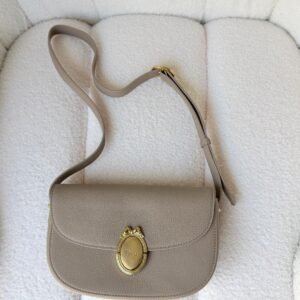 Dior Medium Beige Medaillon Flap Bag Grained Calfskin