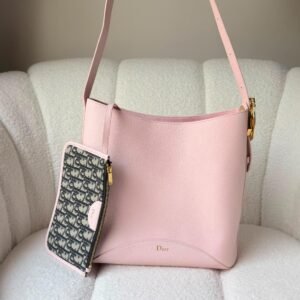 Dior Medium Médaillon Bucket Bag Soft Pink Grained Calfskin