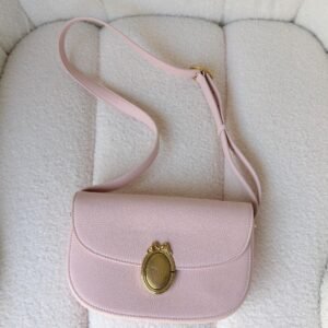 Dior Medium Rose Tendre Medaillon Flap Bag Grained Calfskin