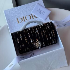 Dior My Dior Black Velvet Mini Bag With Crystal Embroidery | Dubai Luxury Items