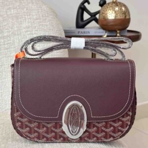 Goyard 233 Burgundy Goyardine Chevron Canvas Shoulder Bag - Dubai Luxury Items