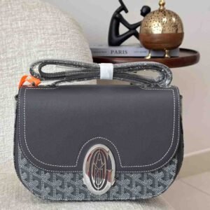 Goyard 233 Grey Goyardine Chevron Canvas Shoulder Bag - Dubai Luxury Items