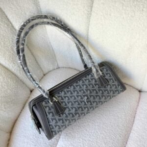 Goyard Goyardine Canvas Bonbonniere Bag Baguette Shape Grey