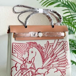Hermes 31cm Vache Hunter Toile Pegase Pop Herbag Zip PM Bag
