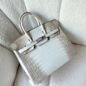 Hermes Birkin 25 Himalaya Niloticus Crocodile Embossed Leather