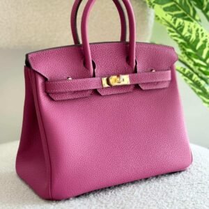 Hermes Birkin 25CM Rose Pourpre Togo Leather Handbag