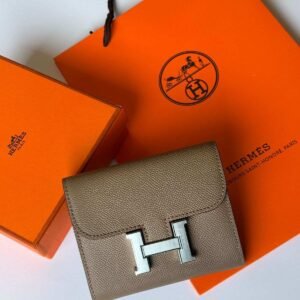 Hermes Constance Short Wallet Etoupe Epsom Silver Hardware - Dubai Luxury Items
