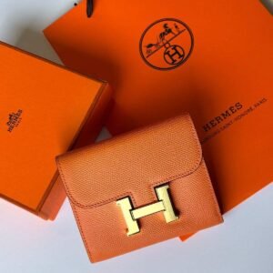Hermes Constance Short Wallet Orange Epsom Gold Hardware - Dubai Luxury Items