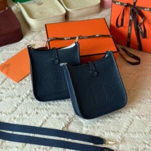 Hermes Evelyne 16 Bleu Nuit Taurillon Clemence Leather Amazone bag - Dubai Luxury Items