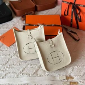 Hermes Evelyne 16 Craie Taurillon Clemence Leather Amazone Bag - Dubai Luxury Items