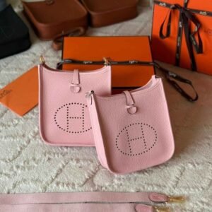 Hermes Evelyne 16 Rose Sakura Taurillon Clemence Leather Amazone Bag - Dubai Luxury Items