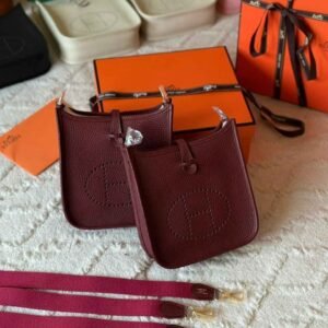 Hermes Evelyne 16 Rouge H Taurillon Clemence Leather Amazone bag - Dubai Luxury Items