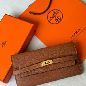 Hermes Kelly To Go Wallet Brown Epsom Leather Gold Hardware - Dubai Luxury Items