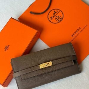 Hermes Kelly To Go Wallet Vert De Gris Epsom Leather Gold Hardware - Dubai Luxury Items