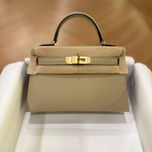 Hermes Mini Kelly 20 Beige Marfa Epsom Leather GHW - Dubai Luxury Items
