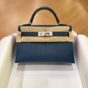 Hermes Mini Kelly 20 Bleu De Prusse Epsom Leather GHW - Dubai Luxury Items