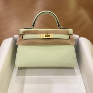 Hermes Mini Kelly 20 Vert Fizz Epsom Leather GHW - Dubai Luxury Items