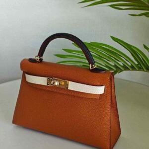 Hermes Mini Kelly Sellier 20 Gold & Nata & Black Epsom Leather Bag - Dubai Luxury Items