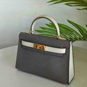 Hermes Mini Kelly Sellier 20 Gris Meyer & Craie Epsom Leather Bag - Dubai Luxury Items