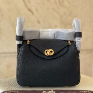 Hermes Mini Lindy Bag In Black Taurillon Clemence Leather - Dubai Luxury Items
