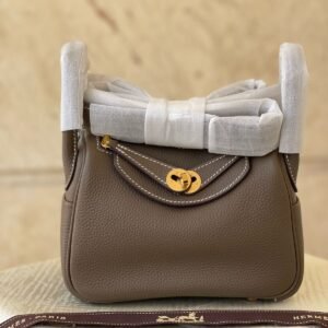 Hermes Mini Lindy Bag In Etoupe Taurillon Clemence Leather - Dubai Luxury Items