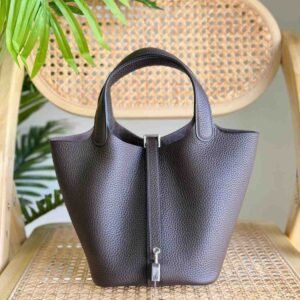 Hermes Picotin Lock 18 Ebene Taurillon Clemence Leather Top Handles Bags - Dubai Luxury Items