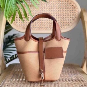 Hermes Picotin Lock Cargo 18 Desert Toile Goeland Swift Top Handles Bags - Dubai Luxury Items